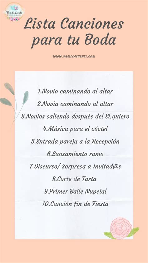 Canciones Para Tu Boda En Canciones De Boda Itinerario De Boda