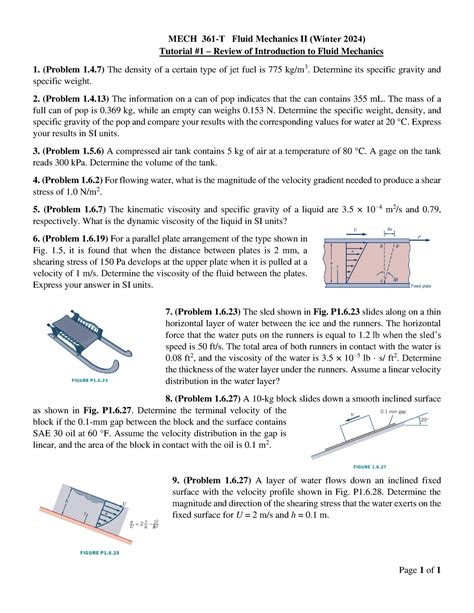 Tutorial Introductory Fluid Mechanics Page Of Mech T