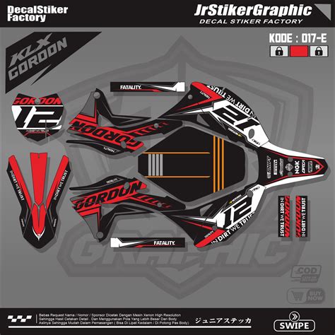 Decal Klx Gordon Super Glossy Full Body Dekal Sticker Motor Kawasaki