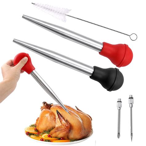 Stainless Steel Turkey Baster Baster Syringe For Cooking Meat Injector