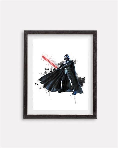 Darth Vader Watercolor Print Poster Star Wars Movie Poster Etsy In