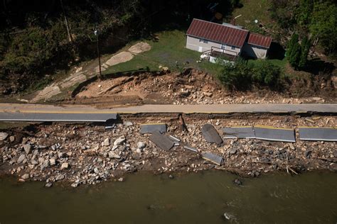 Aerial Views Of Asheville North Carolina Flooding Devastation After