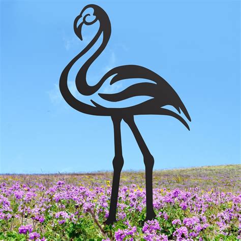 Modern Black Steel Flamingos Garden Sculptures Wonderland Etsy