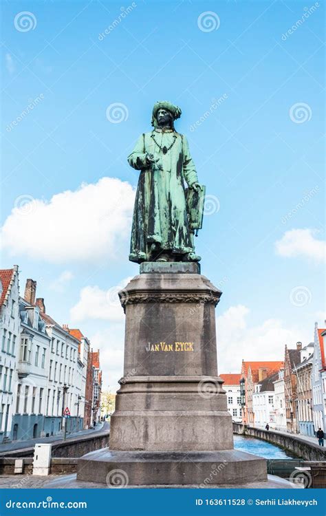 Jan Van Eyckplein Bruges Belgium Stock Image CartoonDealer