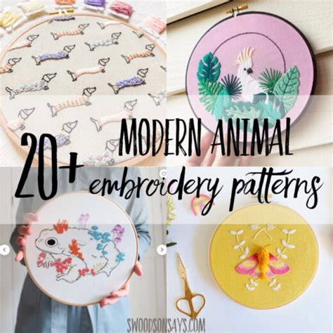 20+ animal embroidery patterns - Swoodson Says