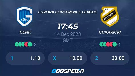 Genk Vs Cukaricki Predictions Odds Live Score Stats