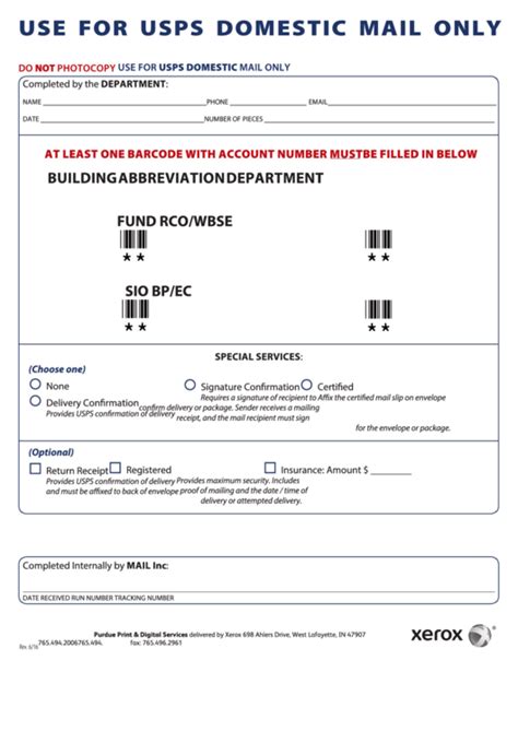 Fillable Usps Domestic Mail Form Printable Pdf Download