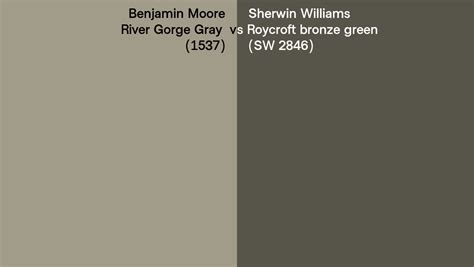 Benjamin Moore River Gorge Gray 1537 Vs Sherwin Williams Roycroft