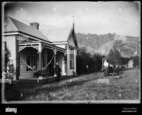 Horowhenua Residences And People Circa 1909 By Leslie Adkin Stock