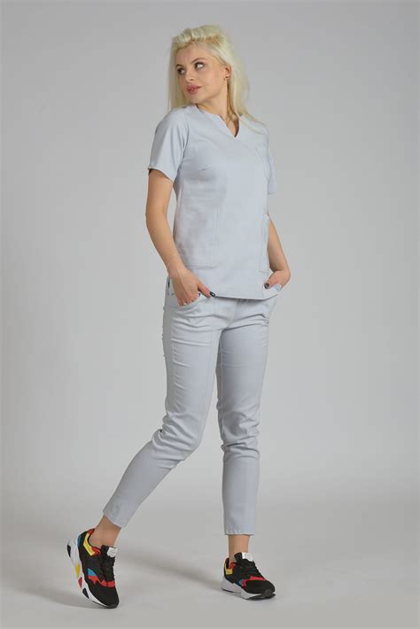 Bluzka medyczna damska Scrubs V Neck WarmGray Odzież Medyczna