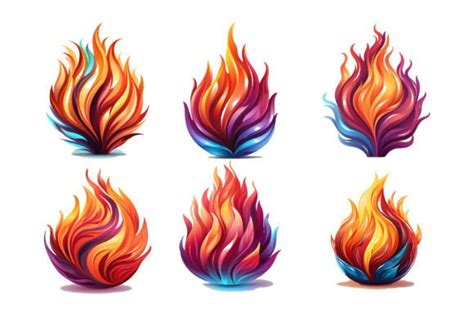 Flames Silhouette Vector Bundle Graphic by jesmindesigner · Creative ...