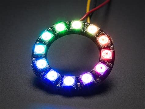 Neopixel Ring 12 X 5050 Rgb Led With Integrated Drivers Id 1643 7