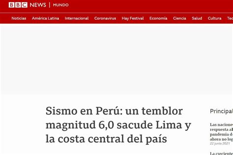 sismo en Perú Lima terremoto Así informó la prensa extranjera