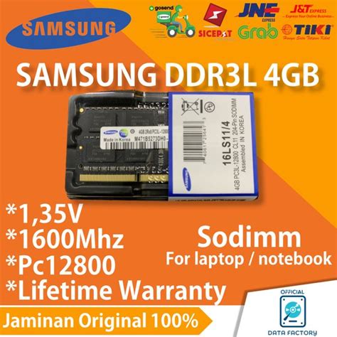 Jual RAM LAPTOP SAMSUNG DDR3L 4GB 1600Mhz PC12800 SODIMM 4 GB DDR 3