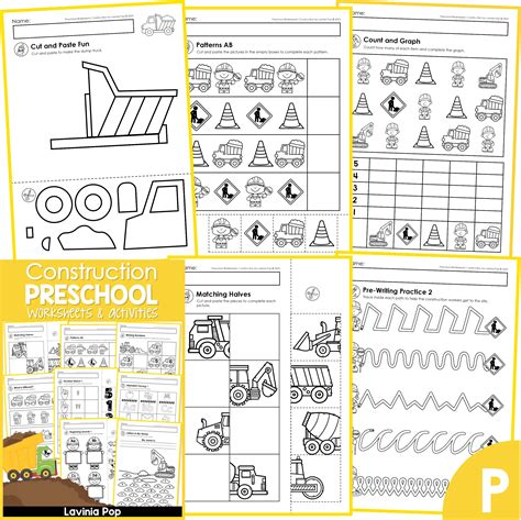 Construction Preschool Worksheets And Activities No Prep