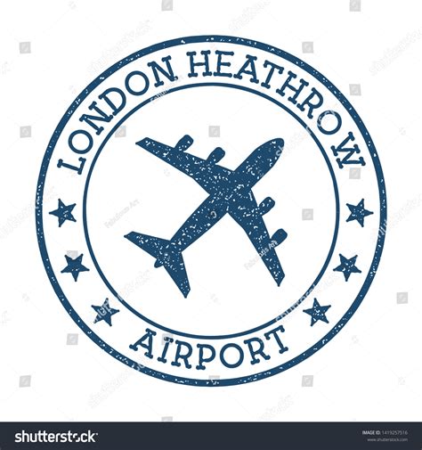 London Heathrow Airport Logo Airport Stamp Stock Vector (Royalty Free ...