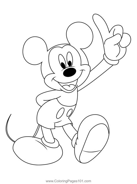 Nice Mickey Mouse Coloring Page for Kids - Free Mickey Mouse Printable ...