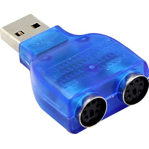 1pcs Usb Male To Ps2 Female Cable Adapter Converter Use For Computer Keyboard Mouse Blue Support