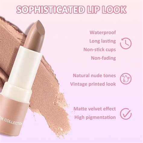 Lápiz labial mate color nude bálsamo labial ligeramente cremoso