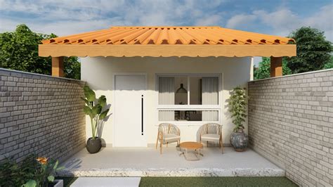 CASA PEQUENA E SIMPLES 5x10 Plantas de casas 40m² modernas MORAR