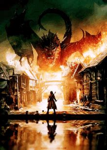 Smaug The Hobbit Movie Breathing Fire