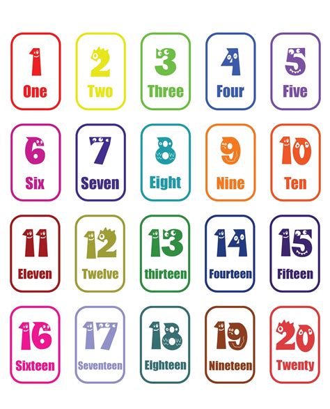 Number Flash Cards 1-20 - 10 Free PDF Printables | Printablee