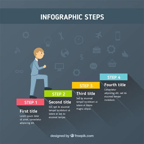 Infograf A Por Fases Con Hombre De Negocios Vector Gratis