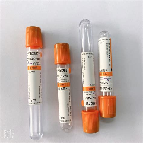 Coagulation Sample Collection Test Tube Orange Clot Activator Tube