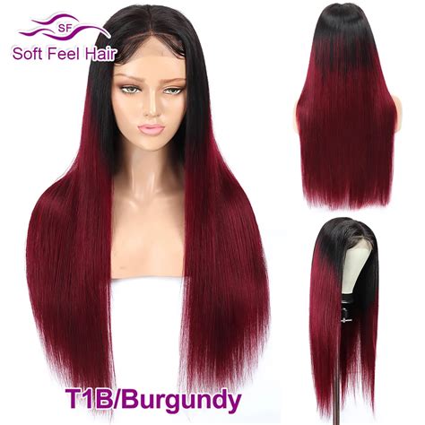 Soft Feel Hair 4x4 Closure Wig Ombre Human Hair Wigs For Black Women Lace Closure Wig Remy