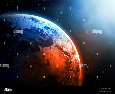 Earth Planet Viewed From Space D Render Of Planet Earth Elements Of