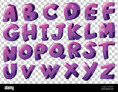 Letras púrpura del alfabeto Imagen Vector de stock Alamy