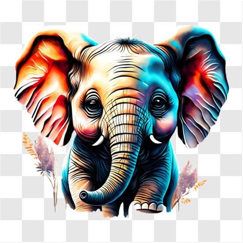 Download Close-up View of an Elephant's Head PNG Online - Creative Fabrica