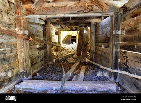 Inside Of An Old Abandoned Gold Mine In Colorado Stock Photo Alamy