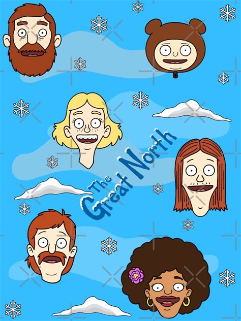 "The great north characters " Sticker for Sale by davedonut | Redbubble