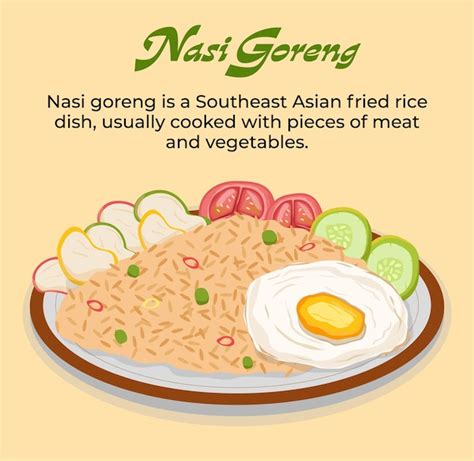 Premium Vector Indonesian Nasi Goreng Vector Illustration For