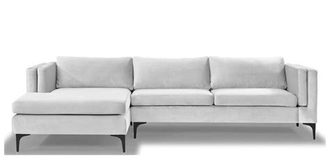 Buy Lima Velvet Rhs Sectional Sofa In Light Grey Colour At Off By