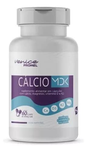 Mdk Cálcio Magnésio Vitamina D3 E K2 60 Caps 500mg Promel MercadoLivre