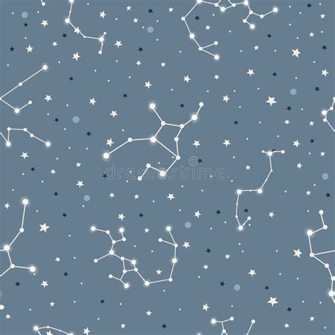 Costellazioni Di Pattern Senza Saldatura Disegnate A Mano Pianeta E