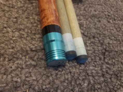 Lucasi Custom Pool Cue Stick And Two Shafts Wood Wrapped Black Blue