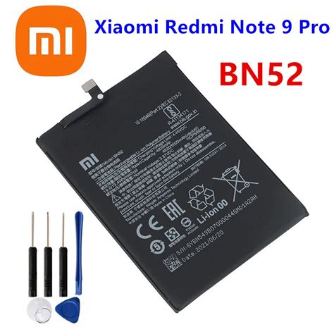 Bn52 Xiao Mi Bn52 5020mah Battery For Xiaomi Redmi Note 9 Pro Tools