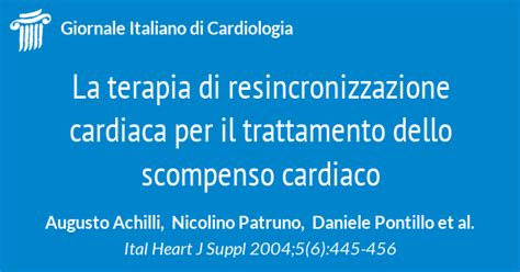 La Terapia Di Resincronizzazione Cardiaca Per Il Trattamento Dello