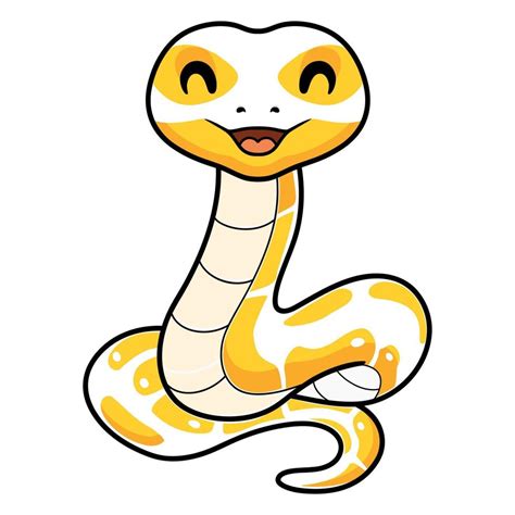 Cute Albino Ball Python Snake Cartoon 21429062 Vector Art At Vecteezy