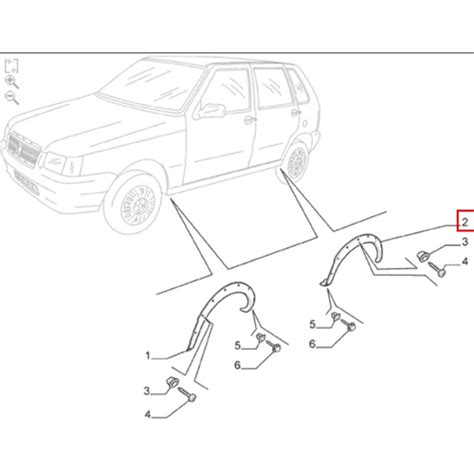 Alargador Moldura Do Paralama Lado Direito Original Fiat Uno No Shoptime