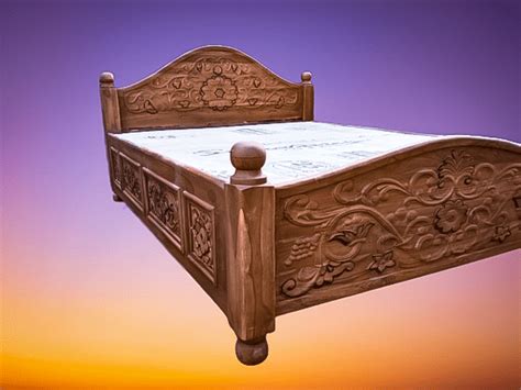 Premium Sagwan Teak Wood Bed Durable Elegant Bedroom Furniture