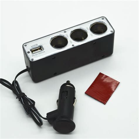 Way Multi Socket Car Cigarette Lighter Splitter Usb Charger Adapter