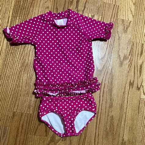 Swim Size 3t Ruffle Butts Polka Dot Short Sleeve Rash Guard Bikini Poshmark
