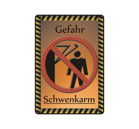 Schild Hinweisschild Hinweis Gefahr Schwenkarm Schwen Arm Achtung