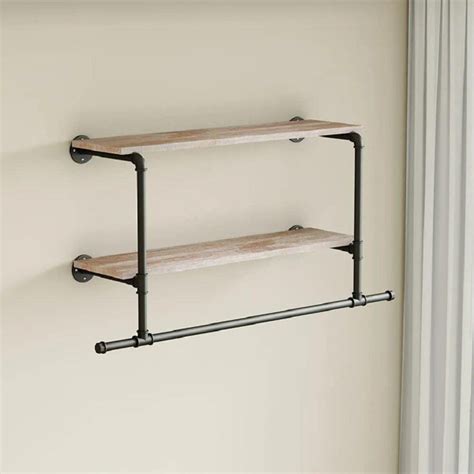 Williston Forge Eachelle Piece Metal Floating Shelf With Towel Bar