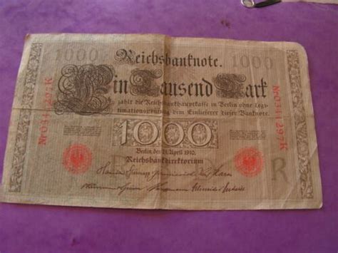 Reichsbanknote Berlin 21 April 1910 1000 Mark EBay