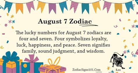 August 7 Zodiac is Leo, Birthdays and Horoscope - ZodiacSigns101